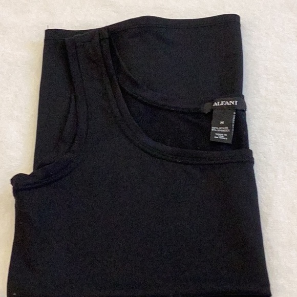 Alfani Black Tank Top sz M Ultrasoft super cute Modest NWOT Loungewear Cami - Picture 10 of 12